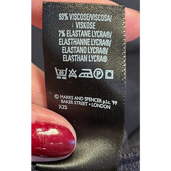 St Michael Marks & Spencer Viscose Blend Tee Shirt Top Sz M Blue Capsule Preppy - Picture 6 of 8